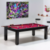 Achat table billard - Billard laqué noir satiné tapis rouge