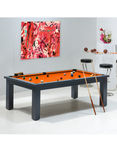 billard - billard transformable avec tapis orange