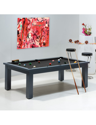 billard noir - table de billard transformable avec tapis noir