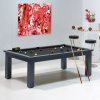 billard noir - table de billard transformable avec tapis noir