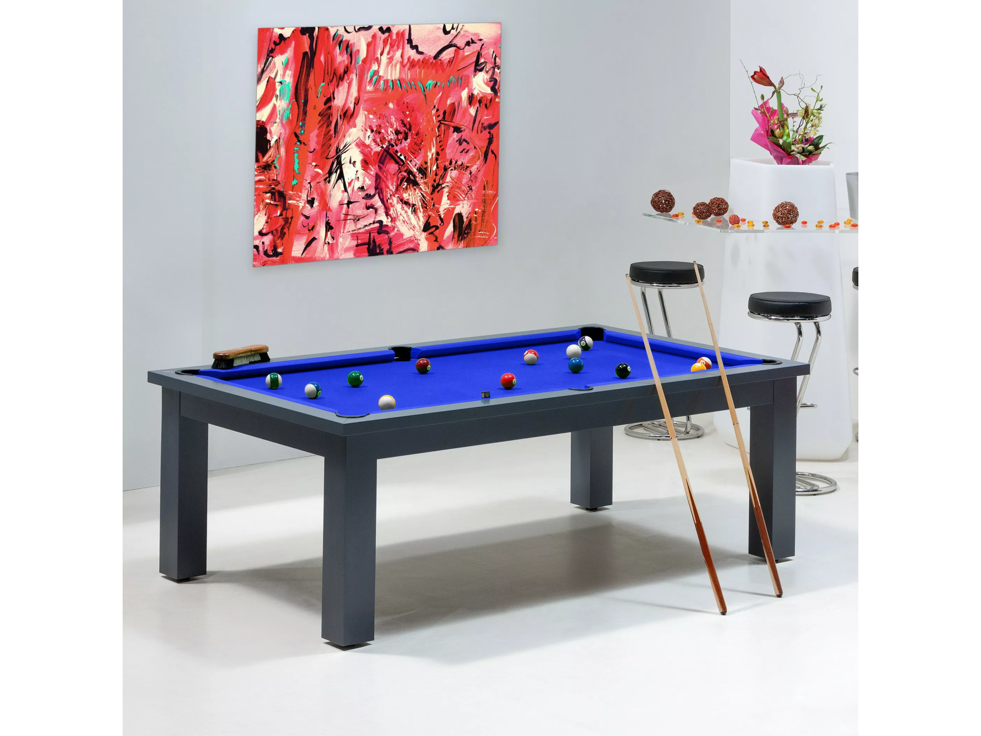 Billard table - Billard convertible de couleur bleu royal