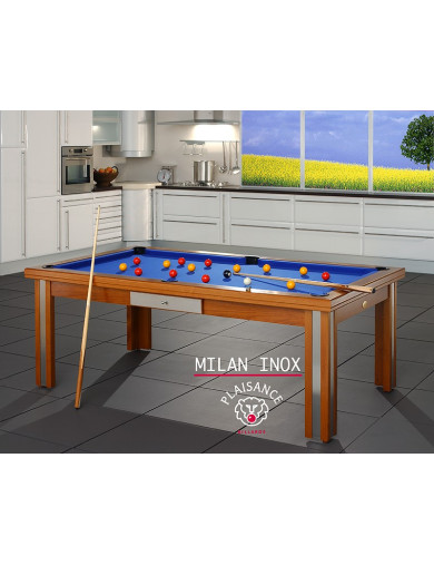 Table billard : modèle Milan inox