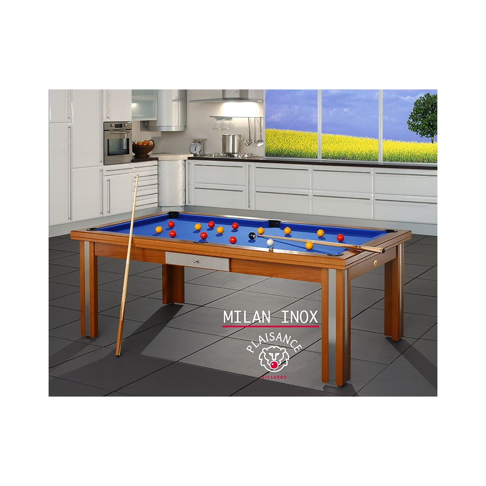 Table billard : modèle Milan inox