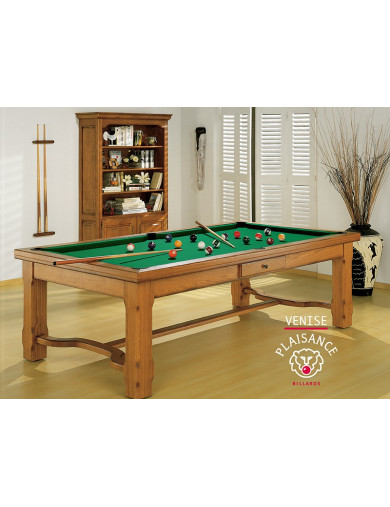 Billard anglais, tapis vert et tiroir de rangement pour les accessoires