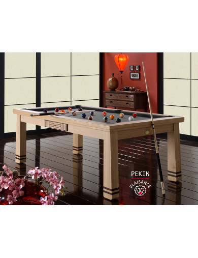 Table billard convertible table a manger, et son tapis gris