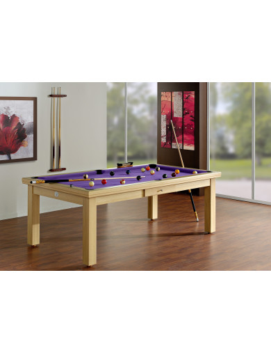 Billard, avec dessus de table et tapis violet