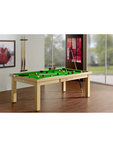 Table de billard, plateau table bois et tapis de billard vert pomme