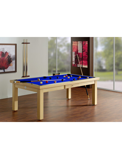 Table billard convertible, couleur tapis bleu royal haut de gamme