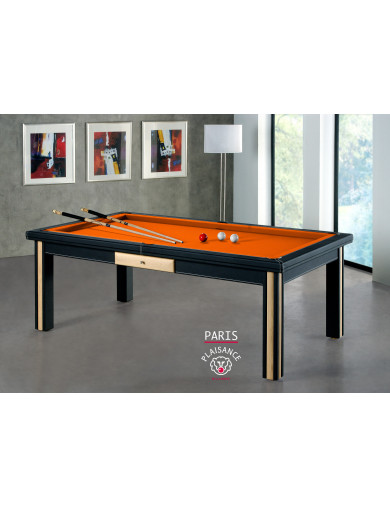 Billard paris, tapis orange et billard cuir