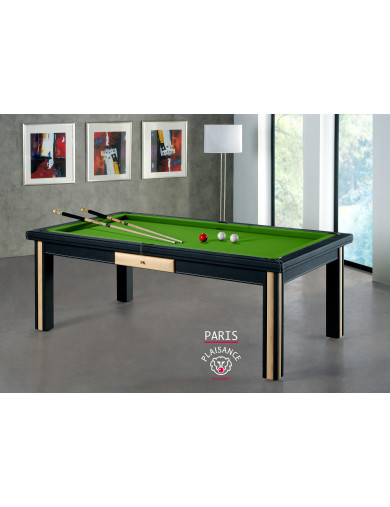 Table billard convertible, modèle Paris avec tapis vert pool