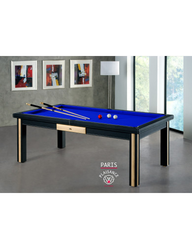 Billard transformable en table à manger, tapis bleu pool