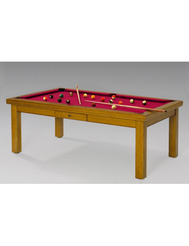 Table convertible billard, avec tapis rouge star