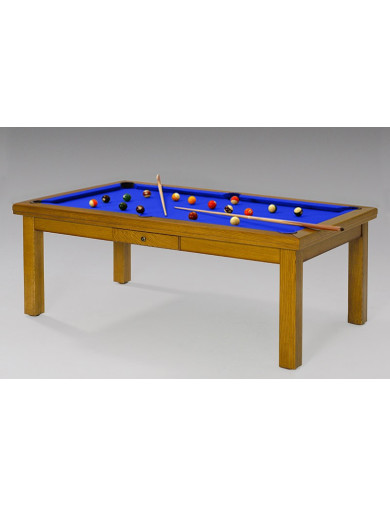 Billard table convertible, tapis bleu royal luxieux