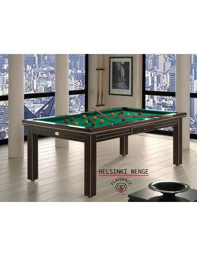 Billard table a manger, en bois avec son tapis vert jaune