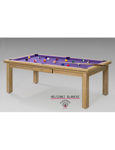 Billard a acheter, avec une table transformable et un tapis Simonis violet