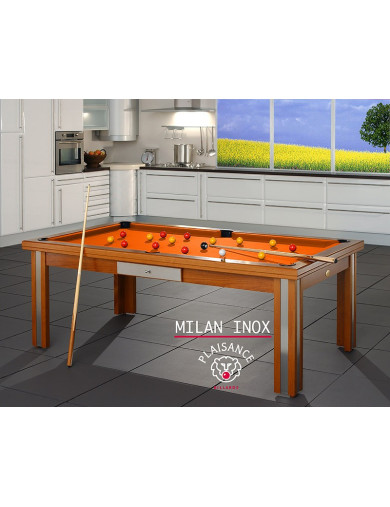 Table billard convertible, avec son tapis orange haut de gamme