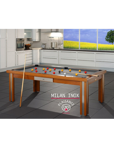 Table de billard a manger, drap Simonis gris moderne