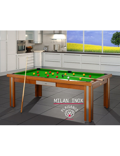 Table billard transformable, avec son luxueux drap de billard vert pomme