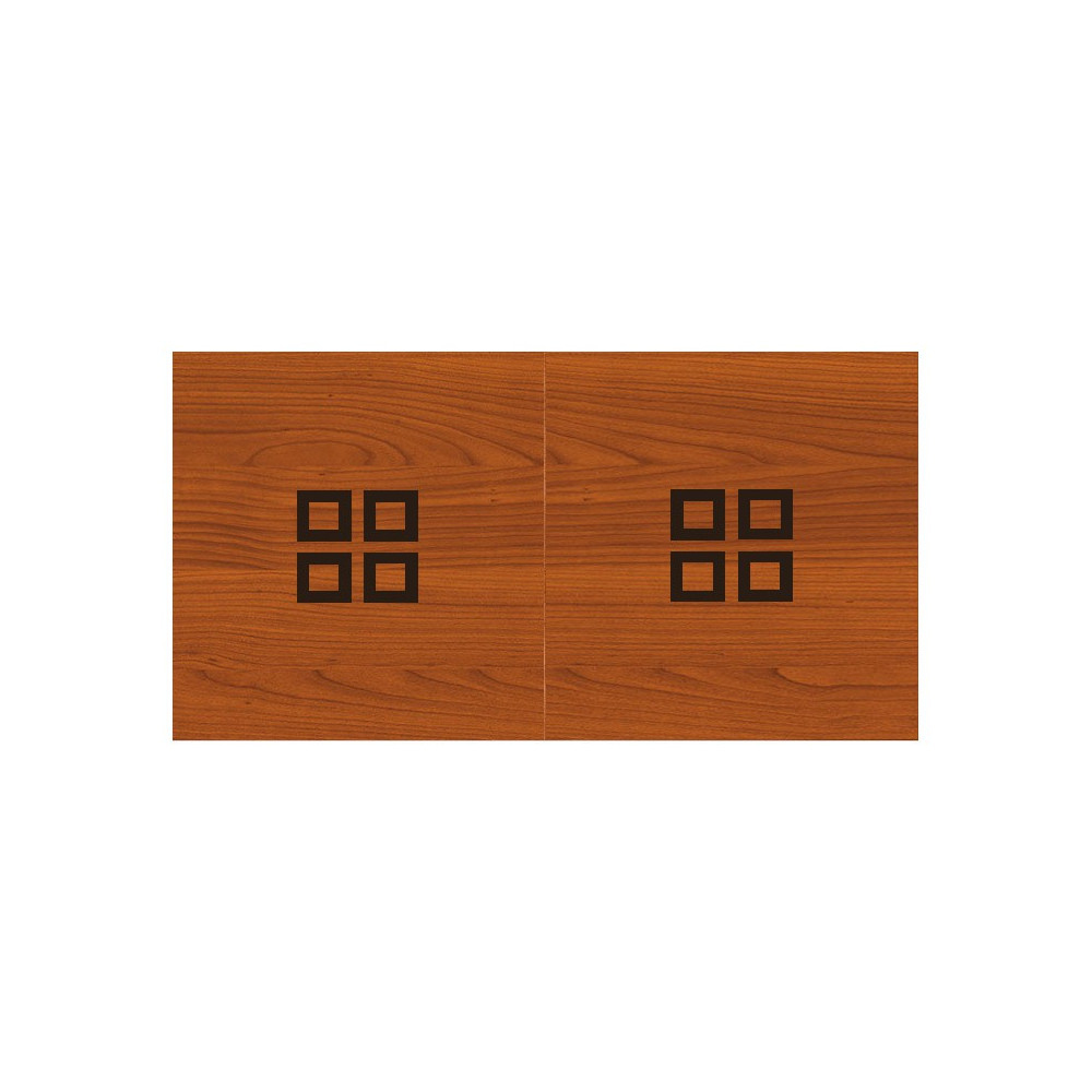 Table billard convertible, le plateau en bois merisier foncé avec carrés noir