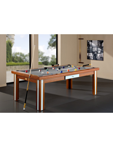 Table manger billard, et tapis gris pour jeu pool, francais ou americain