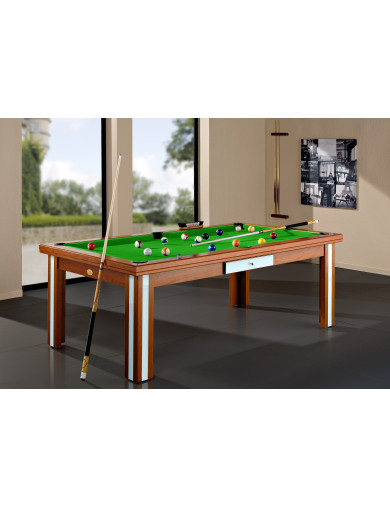 Table billard convertible, tapis Simonis haut de gamme vert pomme