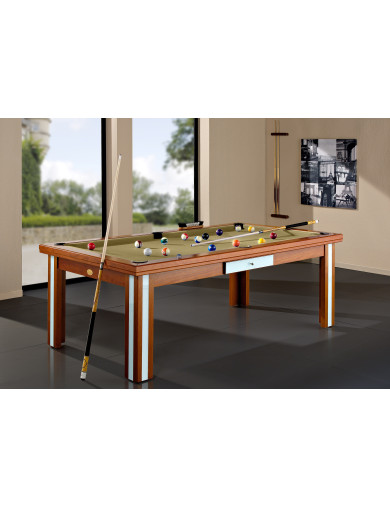 Billard avec plateau table, avoir un jeu en or sur un tapis gold