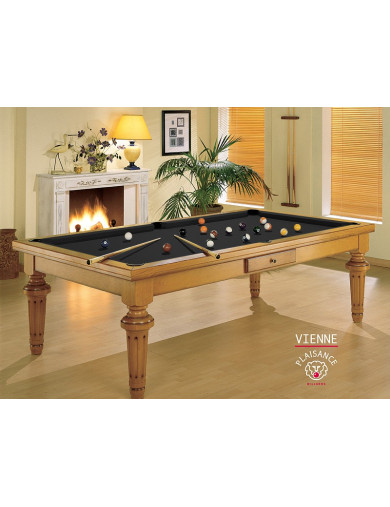 Table billard convertible table a manger, avec tapis noir très chic