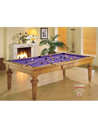 Billard table, en bois avec drap violet moderne