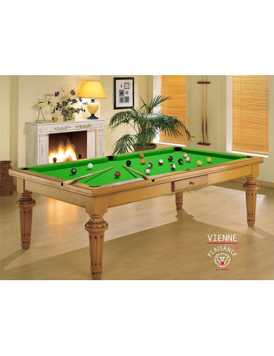 Table billard, en bois avec drap Simonis vert pomme