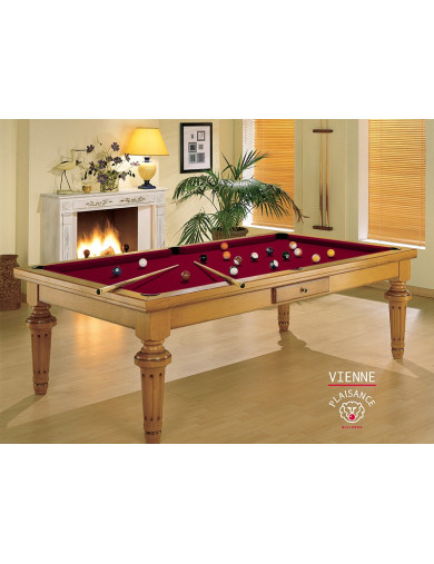 Billard bordeaux, table billard convertible avec tapis couleur bordeaux