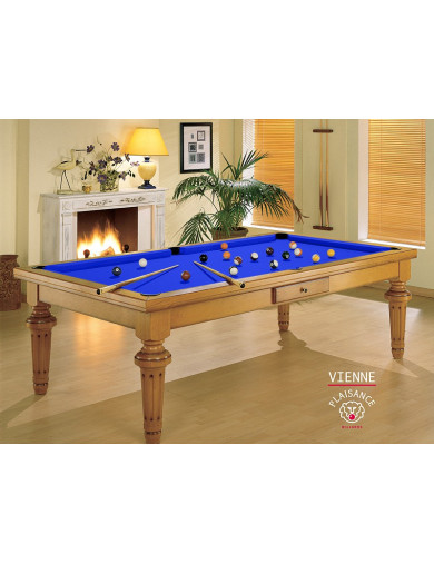 Billard convertible, la table de billard Vienne et son drap bleu royal