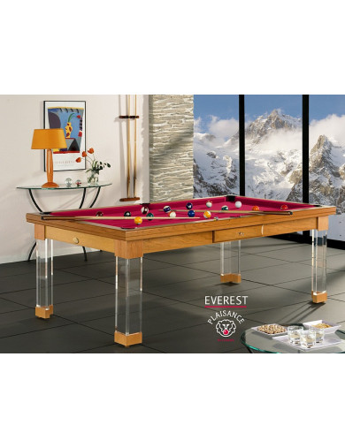 Billard convertible table, tapis rouge star de luxe