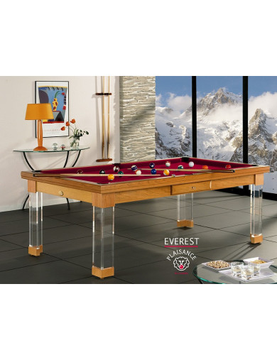 Billard bordeaux, table billard convertible et son tapis couleur vin rouge