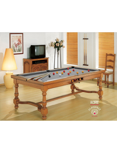 Billard transformable, tapis Ywan Simonis gris : couleur douce et apaisante