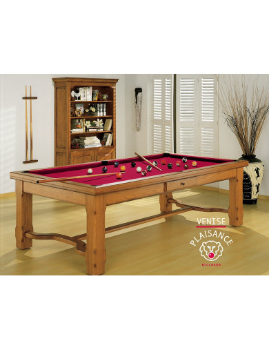 Table billard transformable (tapis rouge stars)