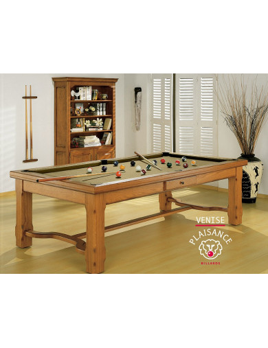 table de salle a manger transformable en billard, tapis luxieux gold couleur or