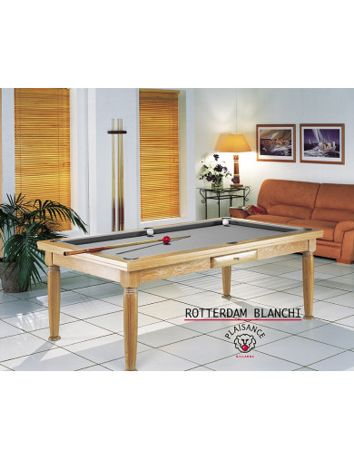 Table billard convertible table a manger : tapis billard gris élégant