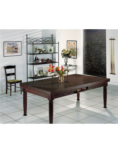 Billard table a manger, plateau billard bois noir wengé n°17