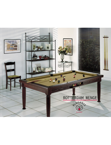 Billard américain, fr et/ou 8 pool en bois noir finition wengé et tapis gold