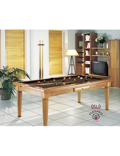 Jeux de billard, avec tapis couleur chocolat pour table transformable