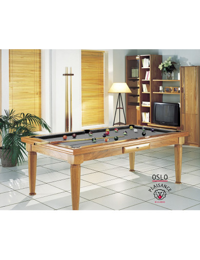 billard france présente la table oslo avec tapis de jeu gris