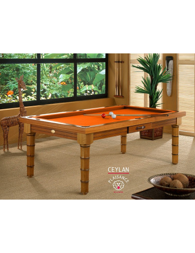 Billard americain table a manger (8 pool ou fr) en orange feu