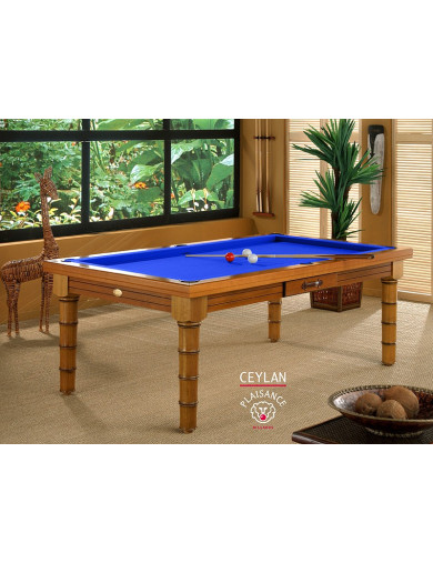 Table de salle a manger transformable en billard (bleu royal)