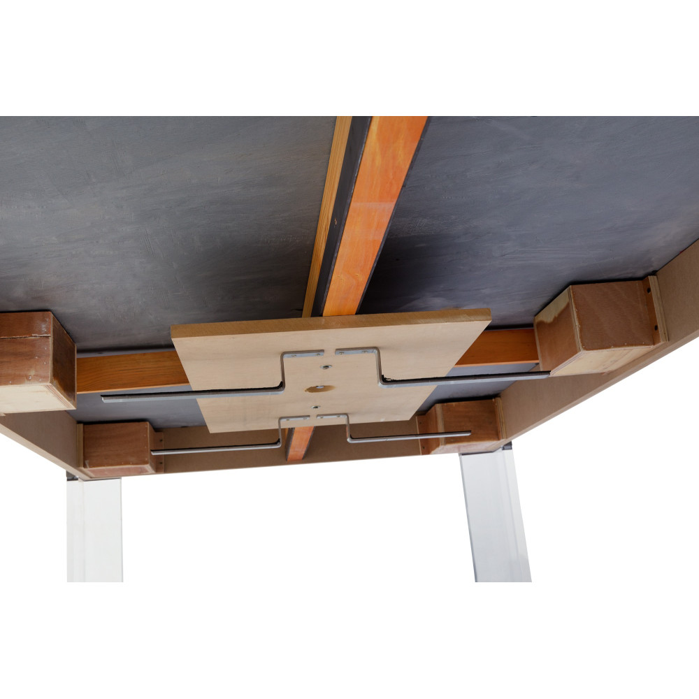 Banc de rangement accessoires billard fini bois de grange