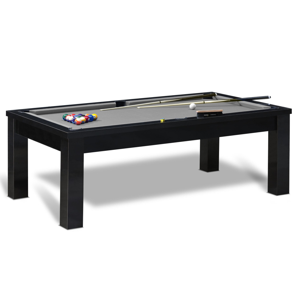 Billard noir et tapis de billard gris