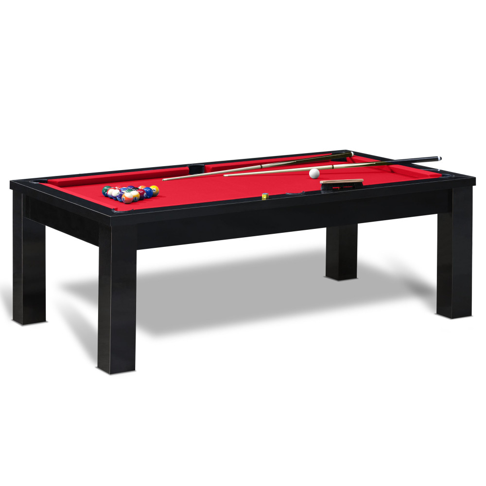 Billard noir et tapis de billard rouge