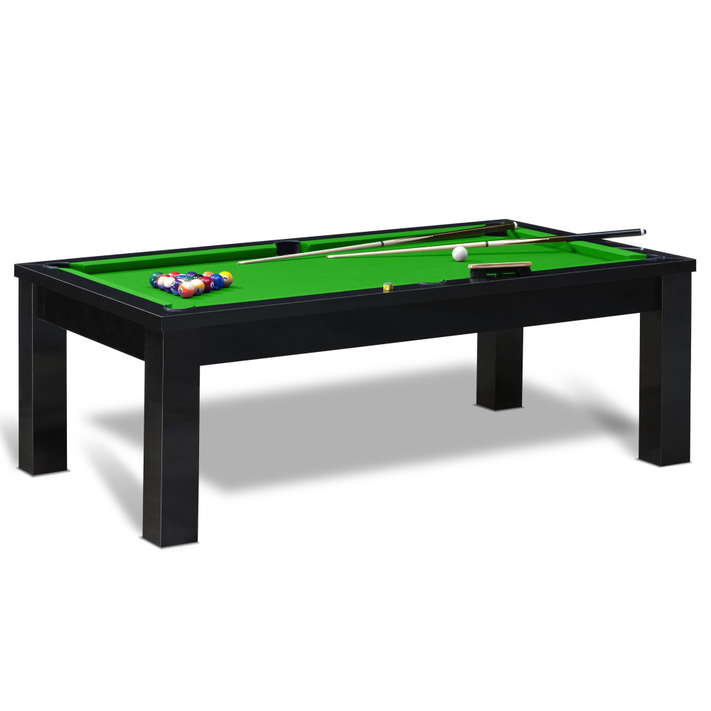 Billard noir et tapis de billard vert pool