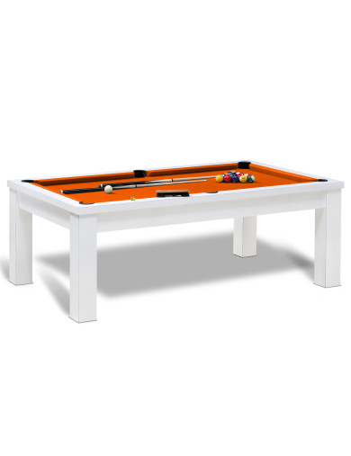 Billard table a manger et tapis orange