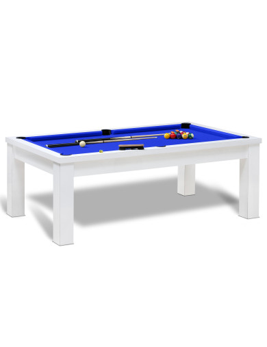 Billard americain et son tapis bleu royal