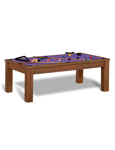 table billard transformable et tapis violet Simonis